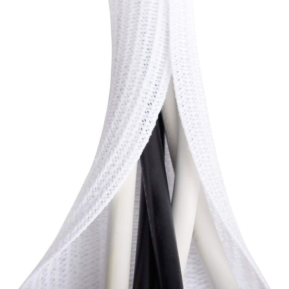 Cable Organizer Sleeve 6.6ft White Braided Cord Cover